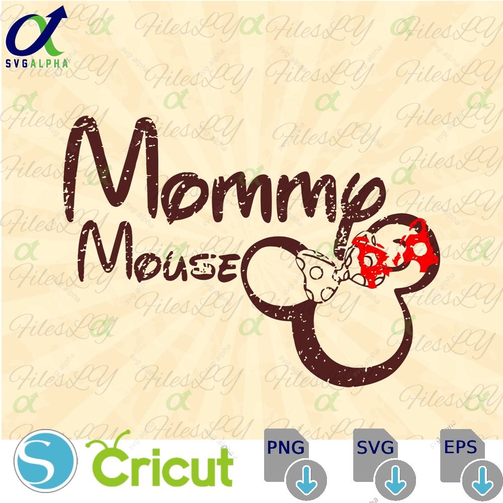 Mommy Mouse Svg Mom Mama Head Vinyl Cut File Pdf Jpg Png Ai Printable Design