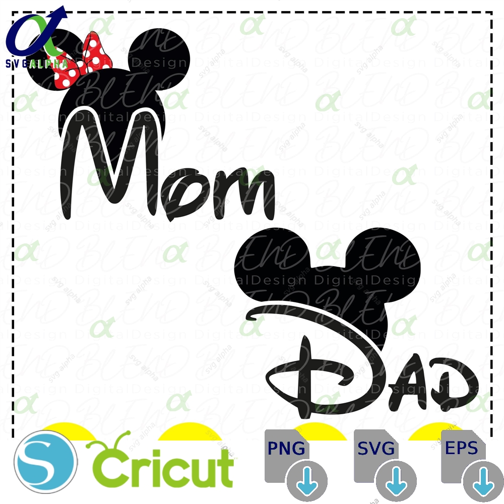 Mouse Dad Mom Svg Family Matching Trip Cricut Silhouette Digital File