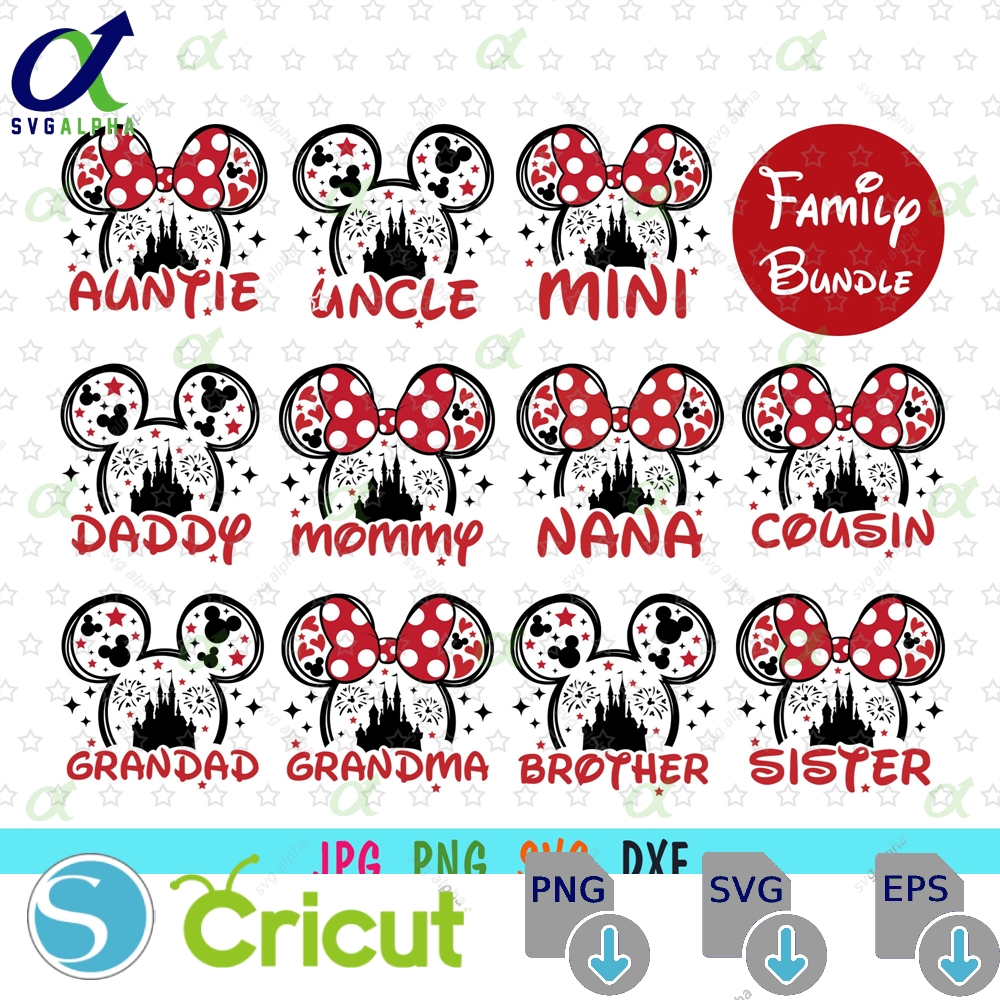 Mouse Family Trip Bundle Svg For Cricut Vacation Mommy Shirt Squad Head Nana
