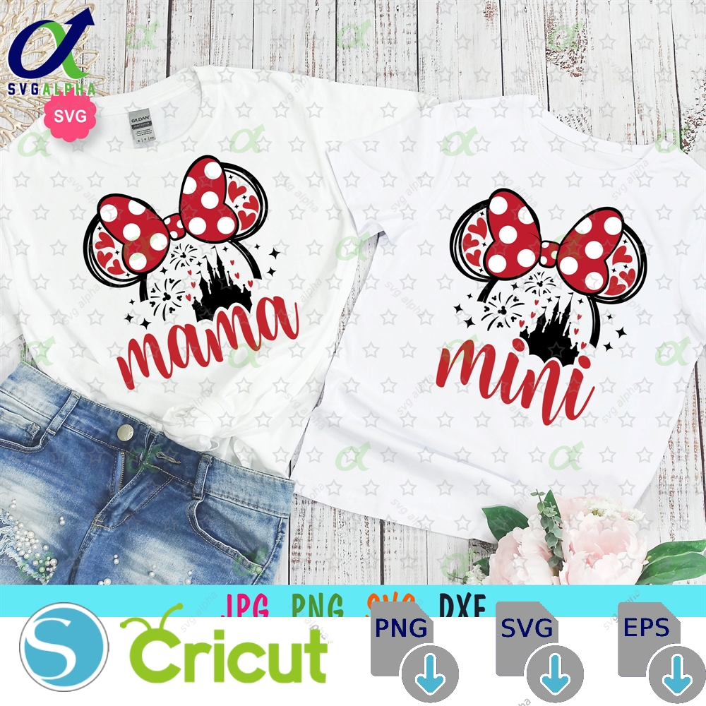Mouse Mama Mini Bundle Svg For Cricut Birthday Ears Family Trip