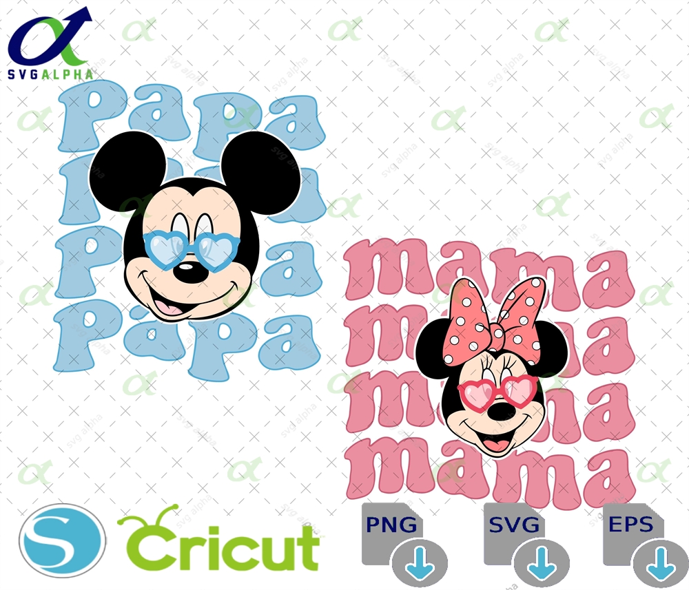 Mouse Mama Papa Svg Png For Cricut Mother S Day Father Digital Download