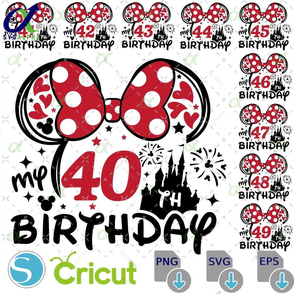 Mouse My 40th Birthday Png Family Matching Ears Mama Gifts Happy