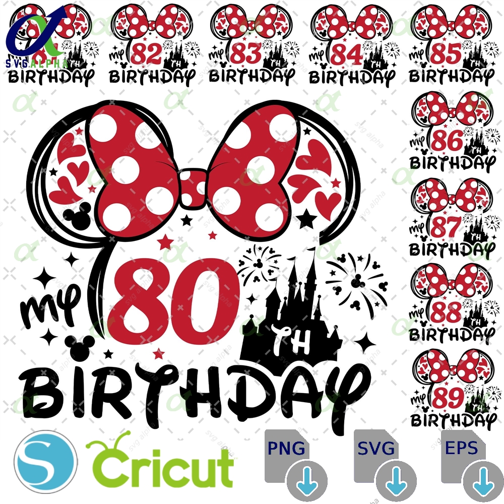 Mouse My 80th Birthday Png Family Matching Ears Mama Gifts Happy