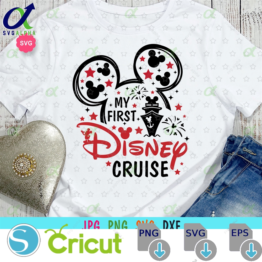 Mouse My First Cruise Svg For Cricut Birthday Boy Trip Boat Ears