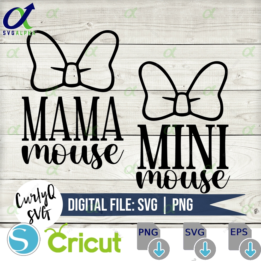Svg Mama Mouse Mini Digital Download Instant Minnie Castle Princess Mommy And Me Daughter Cut File Cricut Diy