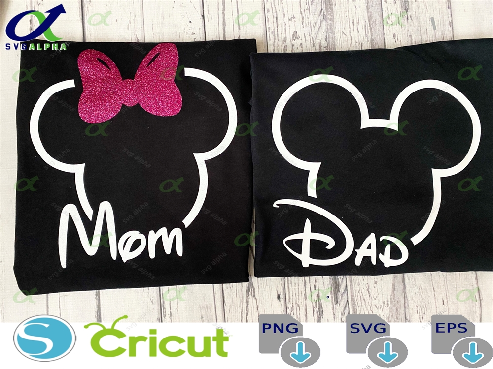 Pink And Black Mommy Daddy Shirts Mickey Minnie Dad Mom Disney Trip 2022 For
