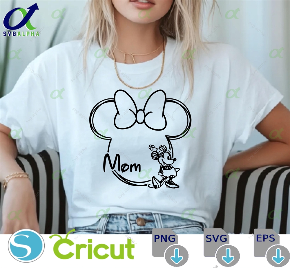 Sketch Mouse Head Mom Design Svg Png Cricut Vacation Shirt Family Cut File Printable Instant Download