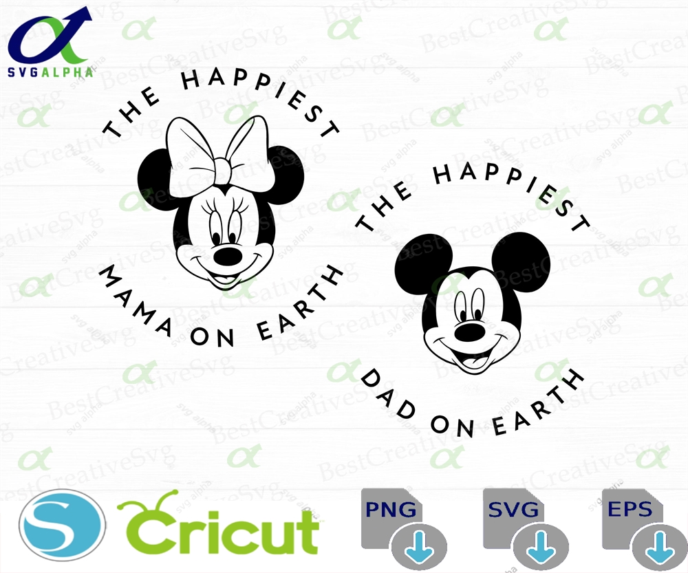 The Happiest Mama And Dad On Earth Svg Family Vacation Trip Mouse Couple Vacay Mode Png Files For Print Cut