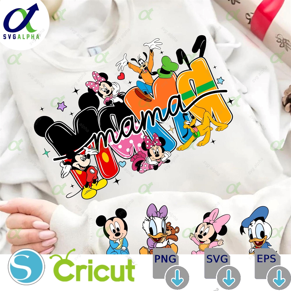 Cartoon Mouse Mom Png Custom Mama Shirt Design Family Vacation Graphic Cute Mothers Day Digital Download