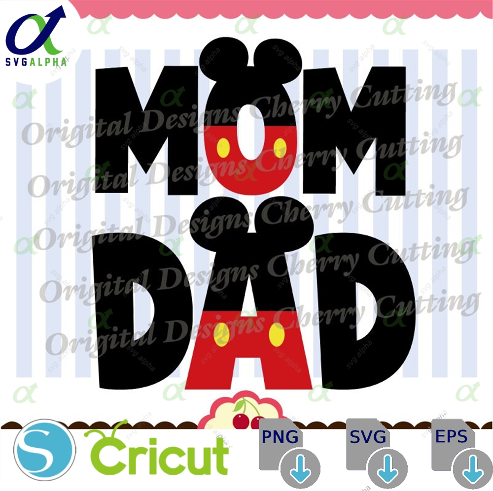 Family Shirts Diy Pattern - Mickey Mom Dad Png Svg Set
