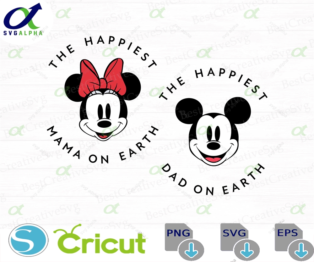 Happiest Dad And Mama Mouse Family Trip Svg Png Digital Download