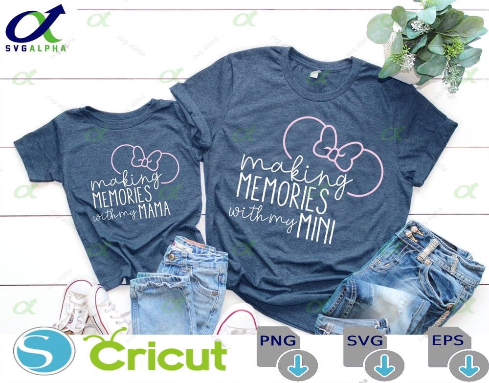 Making Memories With My Mamamini Bow Ears Mommy And Me Tee Outfit Many Print Colors Each Shirt Sold Separately