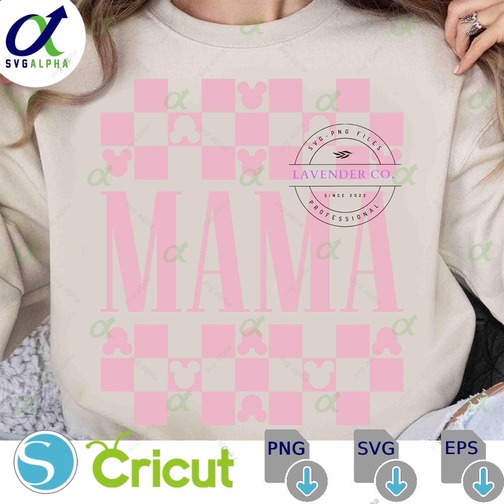 Mama Checkered Svg Mouse Shirt Family Vacation Trip Vacay Mode Mother S Day Mom Gift Digital Download