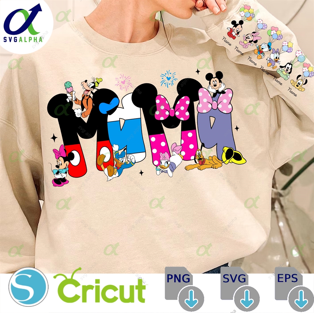 Mama Mouse Custom Png Bear Mom Cartoon Family Vacation Gift For Mother S Day Sublimation File