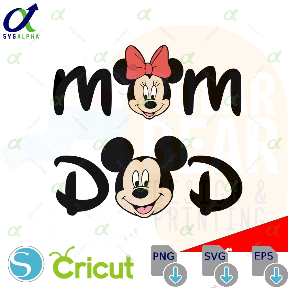 Minnie Mom Mickey Dad Tee Png Family Matching Outfits Digital Download