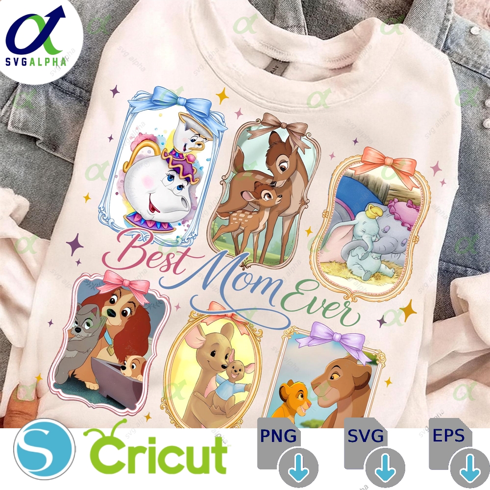 Mother S Day Png Cartoon Characters Best Mom Ever Family Trip Digital Download