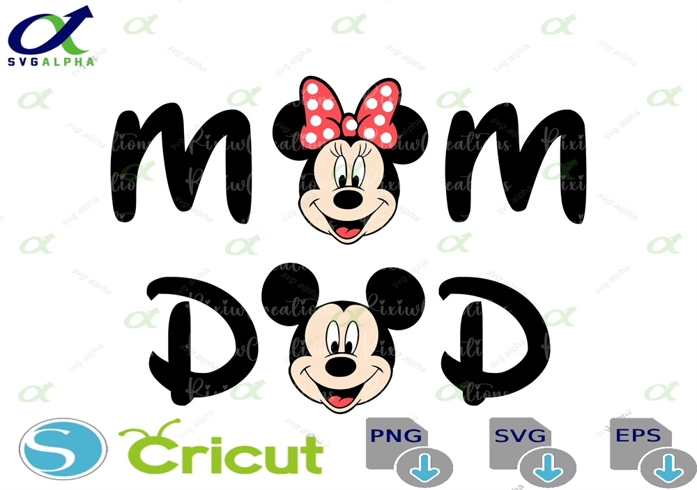 Mouse Dad Mom Png Svg For Cricut Sublimation Family Matching Trip Digital File