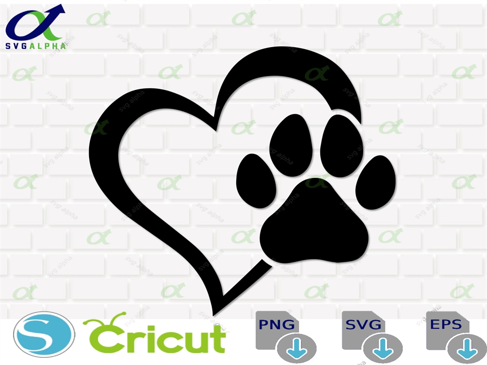 Dog Paw Print Svg Cricut Silhouette Commercial Use