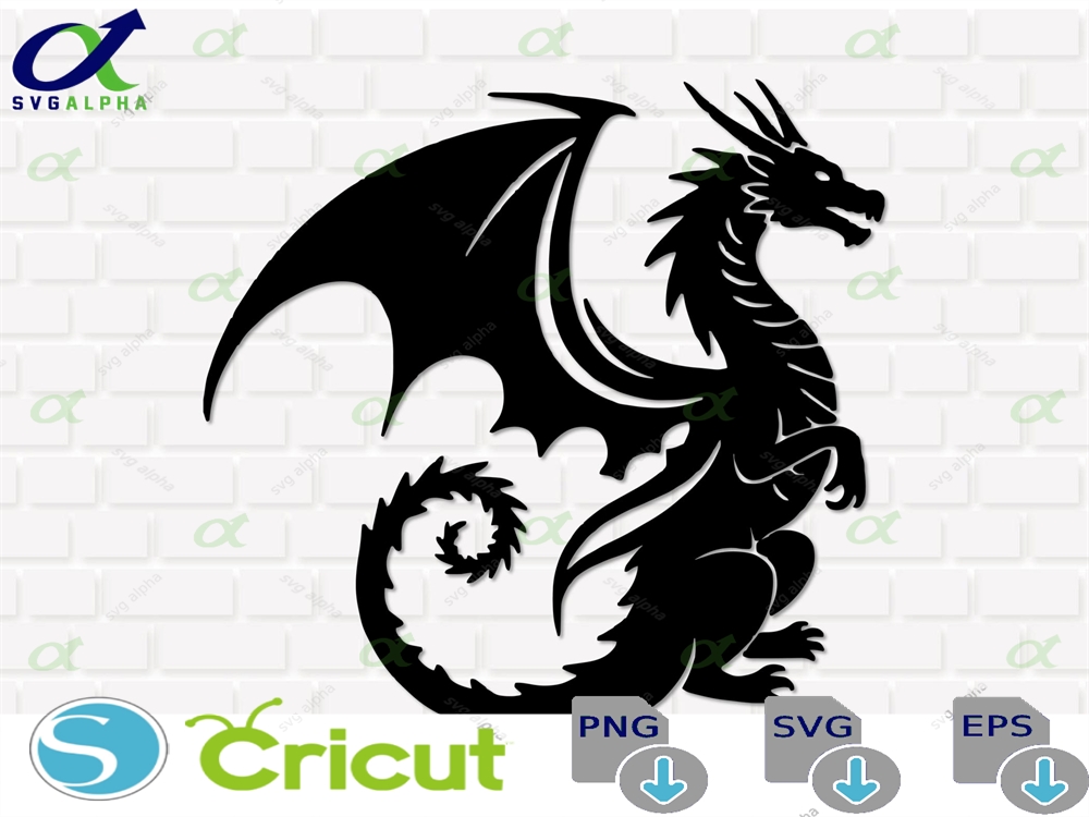 Dragon Svg Tattoo Clipart For Cricut Digital Download