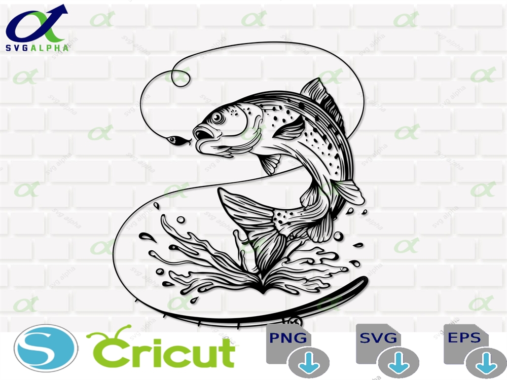 Fishing Hook Svg Bass Fish Logo Walleye Design Instant Download Png Svg