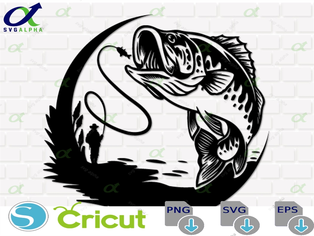 Fishing Svg Png Fisherman Clipart - Cricut Silhouette Digital Download