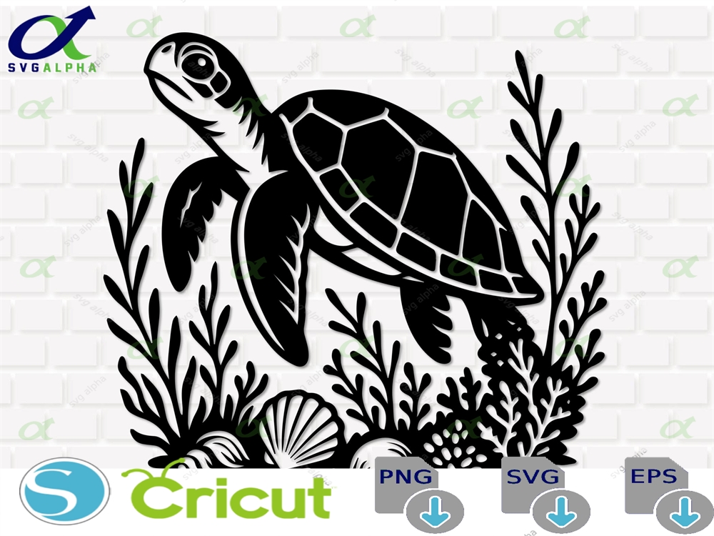 Floral Sea Turtle Svg Beach Ocean Animal Clipart Png Svg Instant Download
