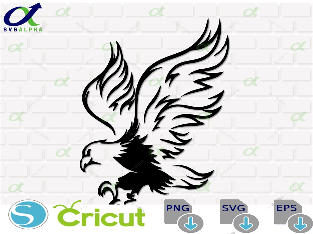 Flying Eagle Svg Bald Eagle Clipart Cricut Instant Download