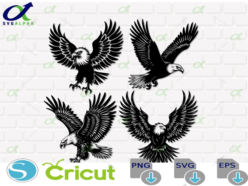 Flying Eagle Svg Bundle Eagle Vector Clipart Instant Download