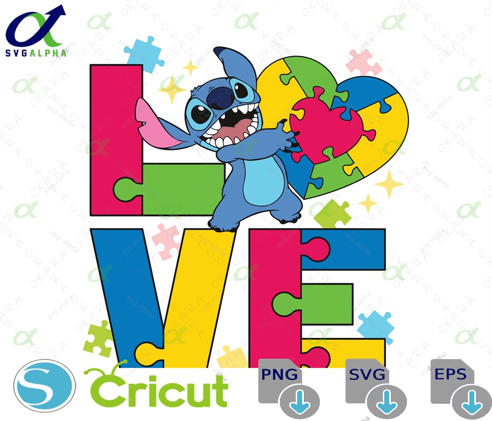 Autism Awareness Svg Stitch Puzzle Piece Heart Love Neurodiversity Png Special Ed Teacher Shirt Design Cricut Sublimation File