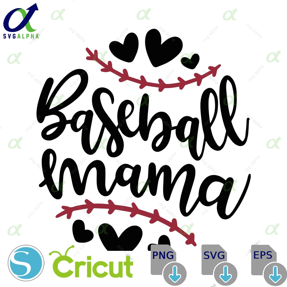 Baseball Mama Svg Cut File Proud Mom Heart Stitch Png Sports Gift Design For Cricut Projects Instant Digital Download