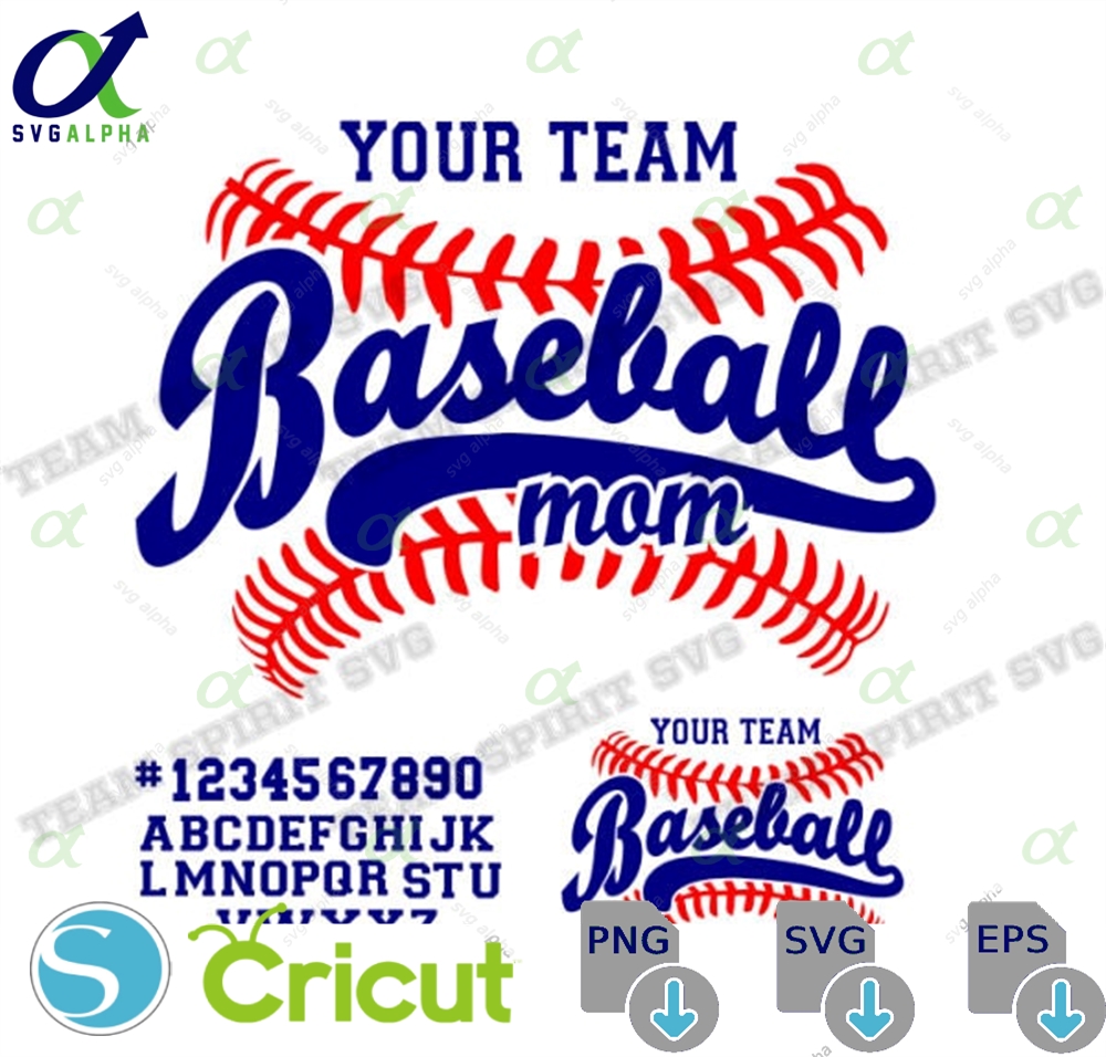 Baseball Mom Svg Stitches Download File Laces Design Dxf Eps Studio3 Vinyl Digital Cut Files For Cricut