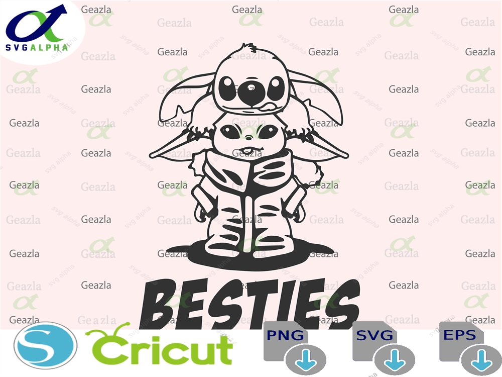 Besties Svg Yoda And Stitch File For Cricut Vinyl Cut Digital Prints Printable Personalized Png Eps Jpg T-shirt Design