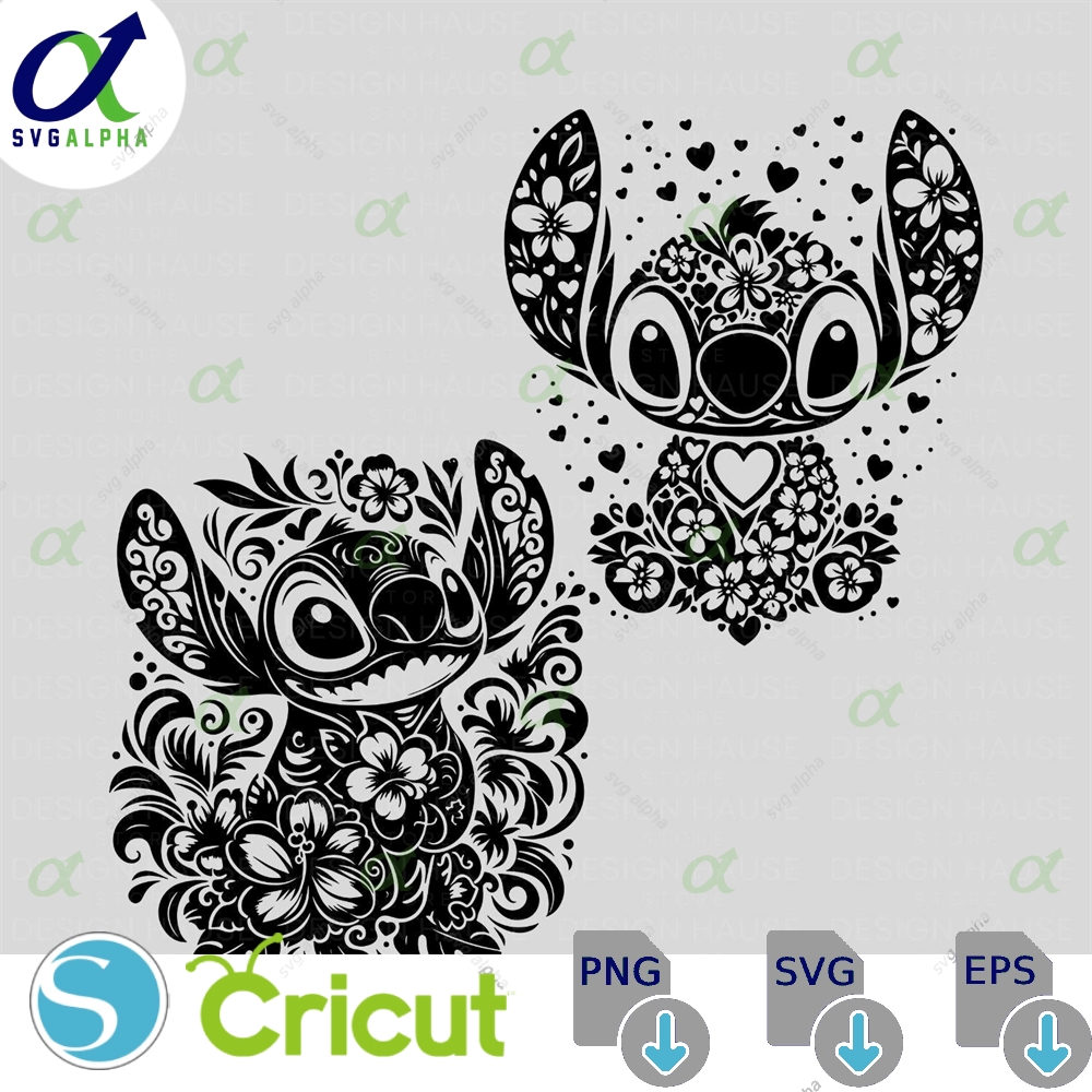 Floral Stitch Mandala Svg Enchanted Silhouette Cut Files T-shirt Png Printable Clipart Sublimation Design Dxf