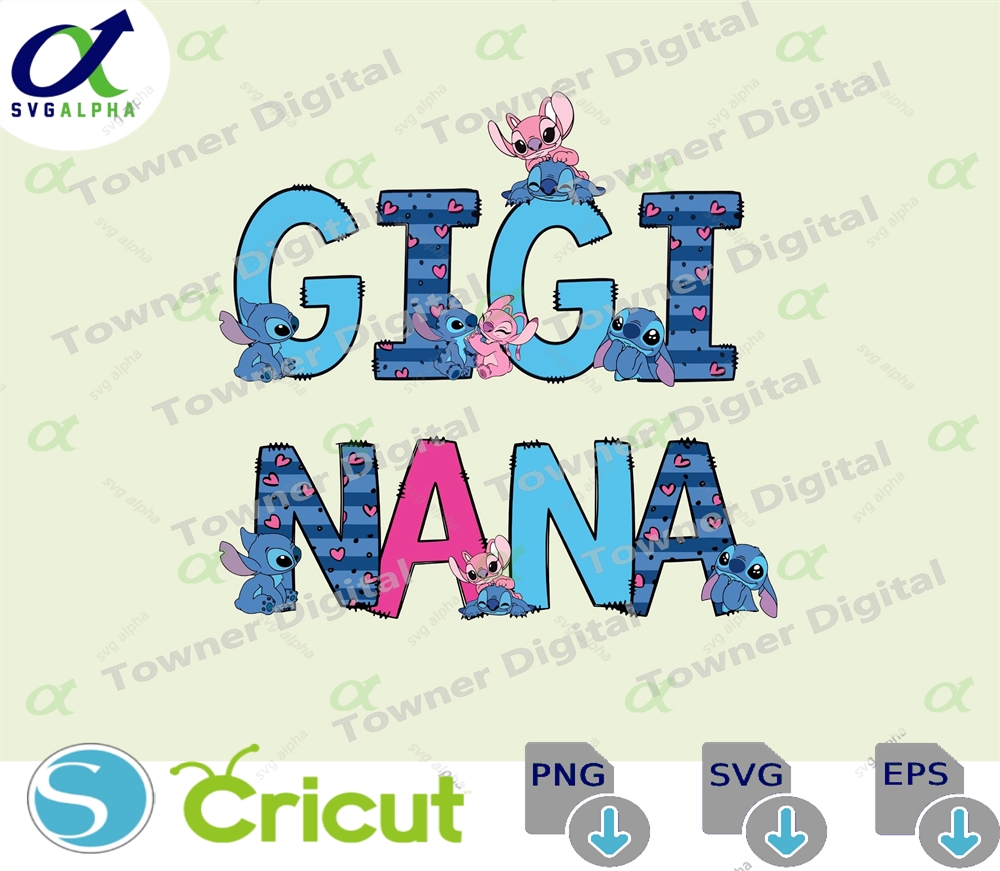 Gigi Blue Monster Png Grandma Nana Design Mothers Day Gift Cartoon Mom Shirt Kawaii Clipart Instant Download