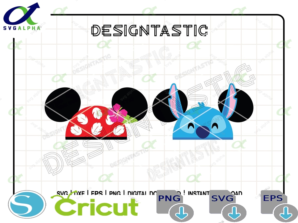 Lilo Stitch Mouse Ear Svg Funny Quote T-shirt Design Hat Ears Cut File For Cricut Silhouette Ohana Family Trips