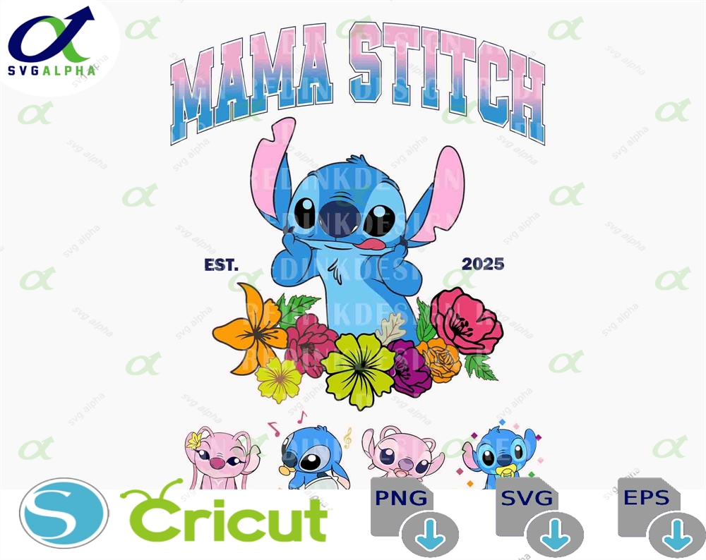 Retro Mama Png Custom Name Cartoon Characters Mother S Day Mom File Kids Digital Download