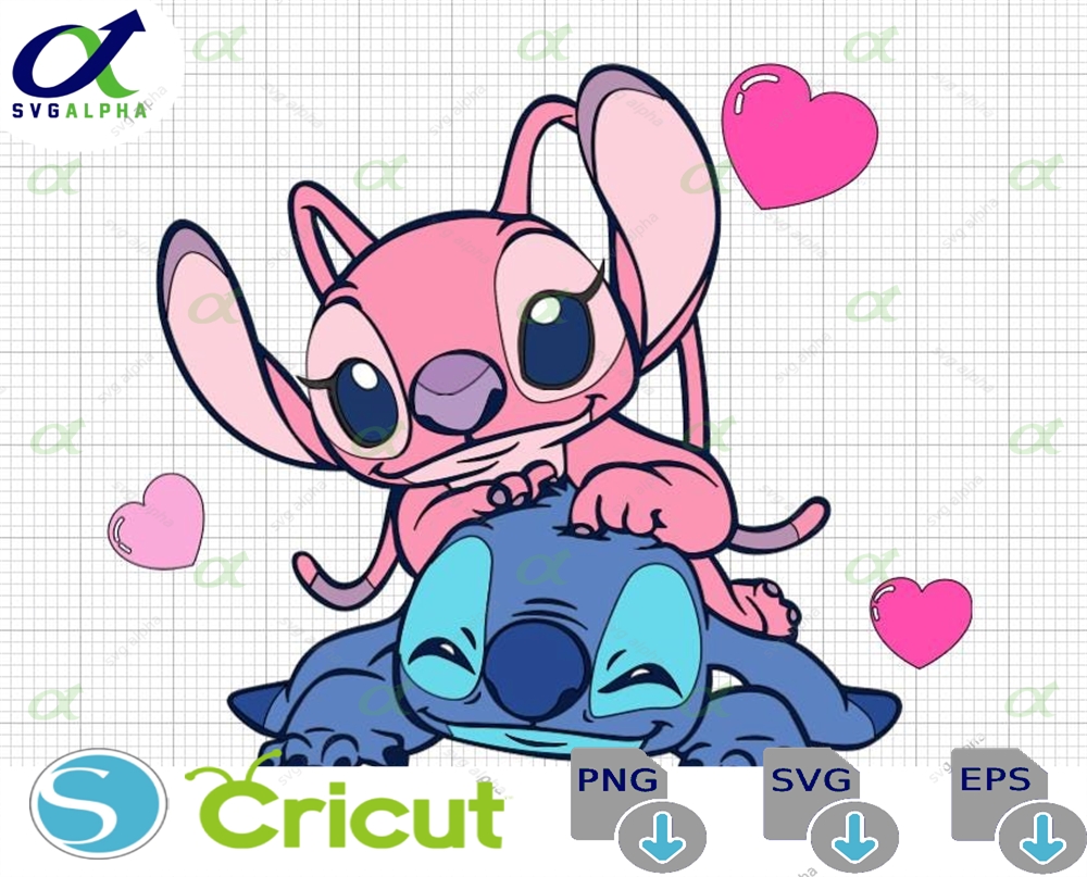Stitch And Angel Svg Png File Cricut For Shirts Decals Layered
