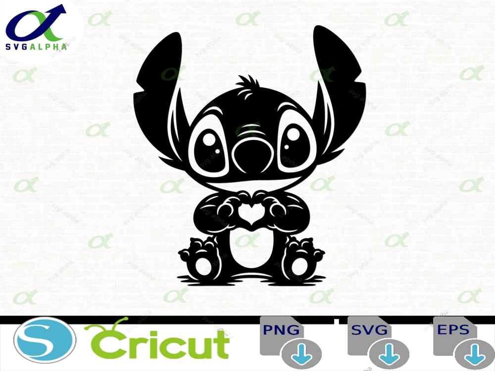 Stitch Love Svg Valentine Day Cut Files For Cricut And Silhouette Instant Download Cod085