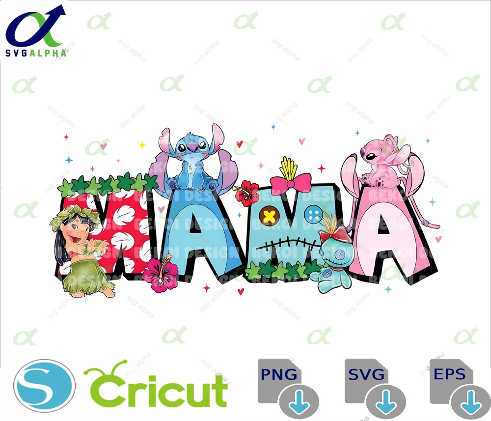 Stitch Mama Png Floral Mom Mother S Day Lilo And Summer Shirt