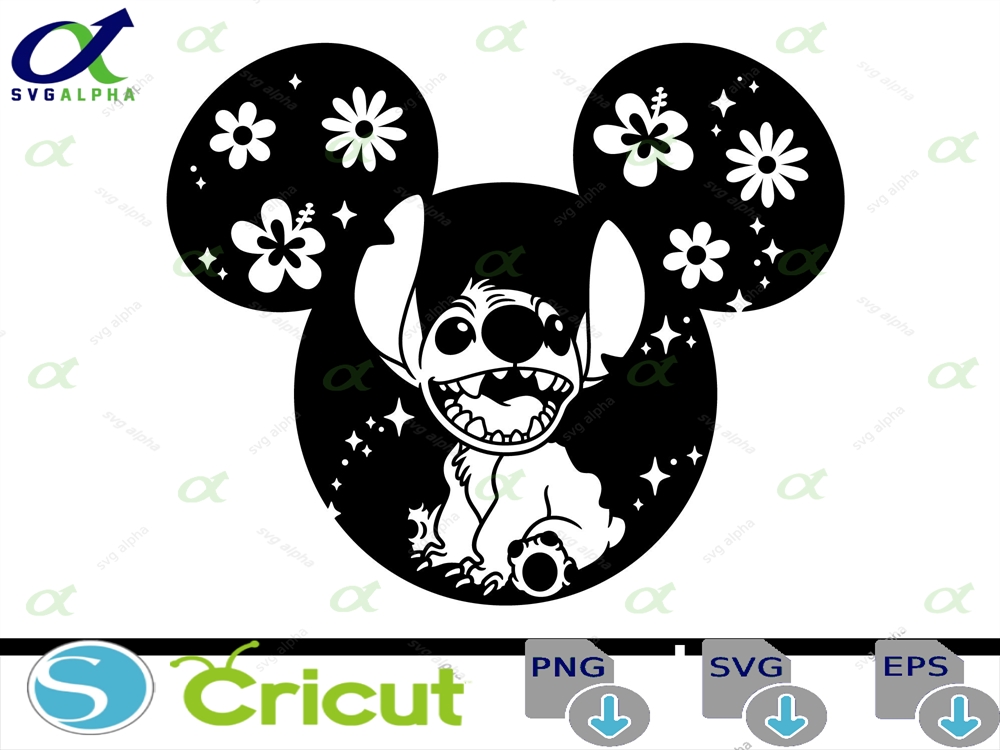 Stitch Mouse Head Svg Ohana Ears Cut Files For Cricut Png Instant Download Cod087