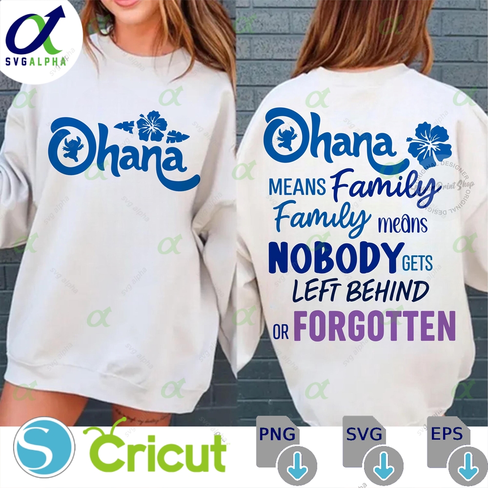 Stitch Ohana Svg Family Clipart Cricut Silhouette Cut Files Digital Download