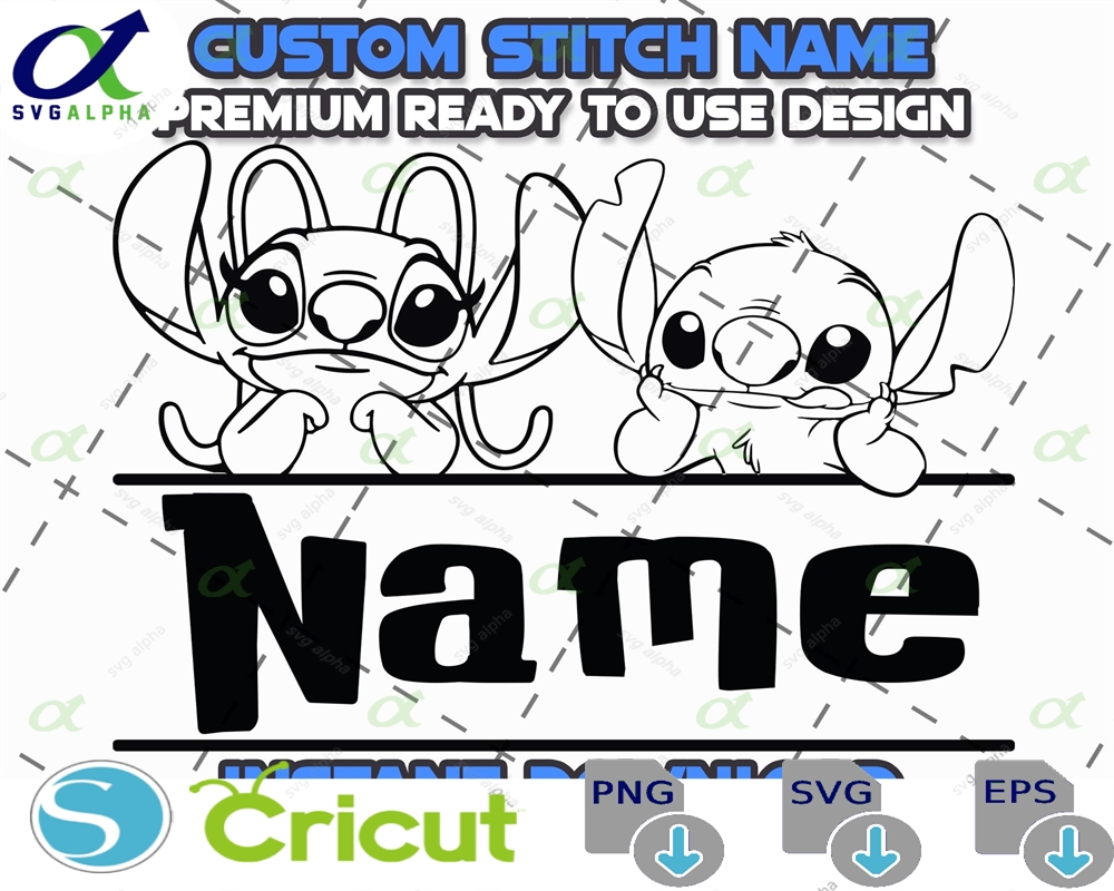 Stitch Outline Svg Bundle Custom Name Design Digital Download
