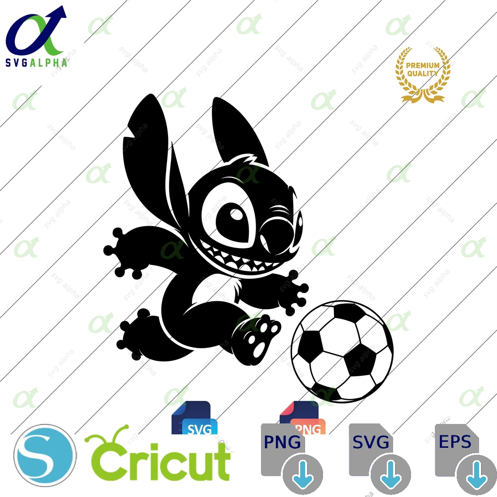 Stitch Soccer Design Svg Png Clipart Digital Download