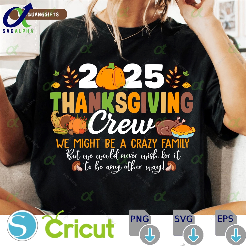 2025 Thanksgiving Crew Png Matching Family Thanksgiving Png Fall Season Turkey Png Cute Preppy Thanksgiving Design Autumn Holiday Png