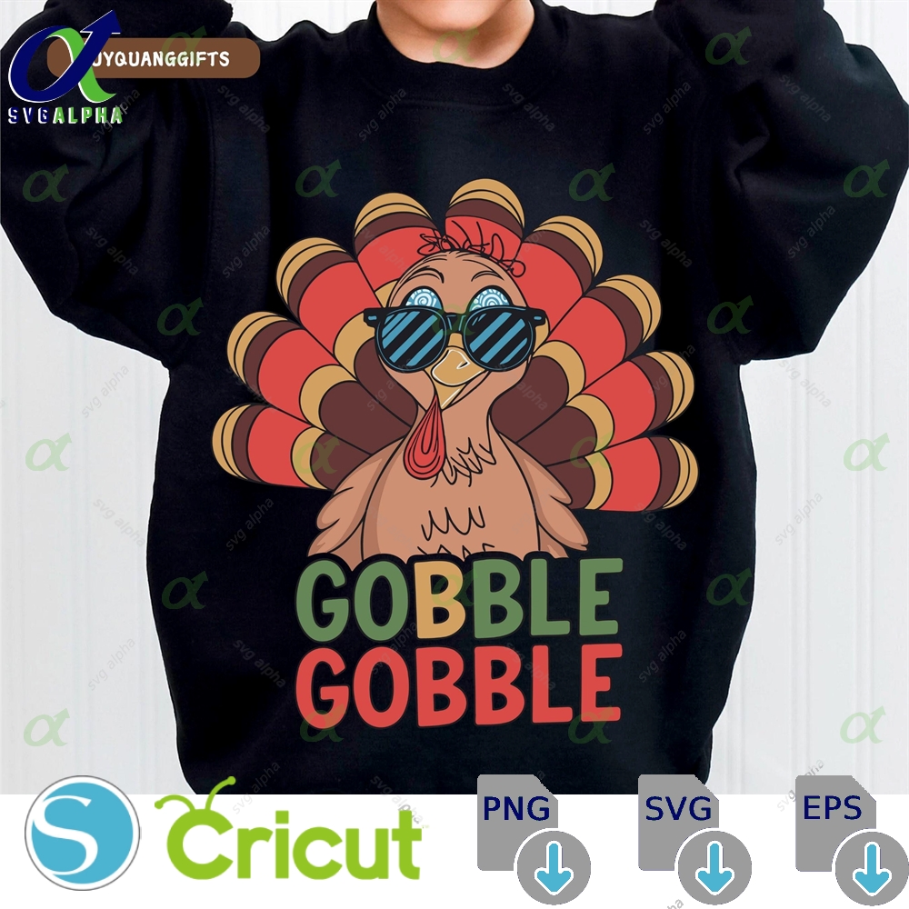 Coolest Turkey Png Svg Boy Gobble Turkey Png Fall Kid Design Retro Fall Png Thanksgiving Png Thanksgiving Kid Shirt Funny Thankful Png