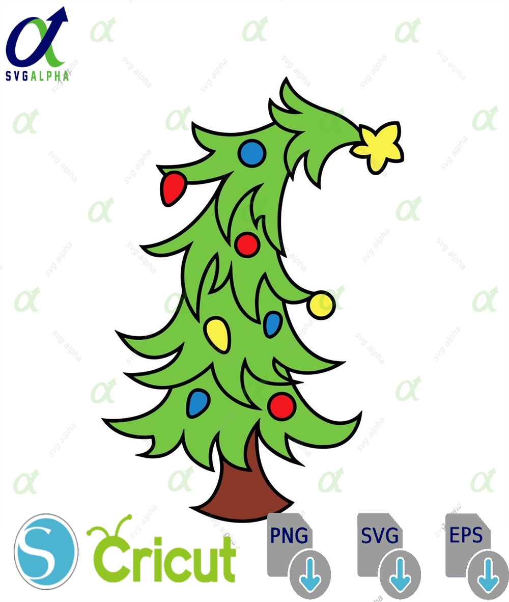 Cartoon Christmas Tree With The Grinch Hand Svg Png Digital Download