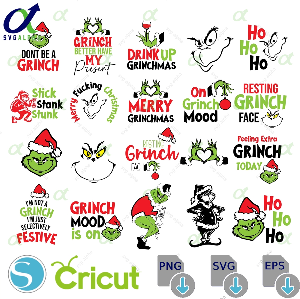 Christmas Grinch Bundle Svg Merry Grinchmas Svg Grinch Svg Drink Up Grinches Grinchmas Svg Files Cute Christmas Svg
