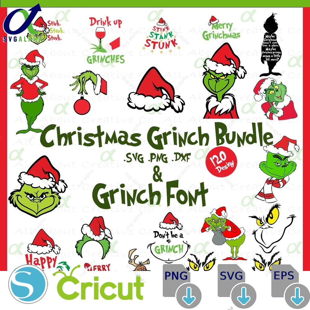 Christmas Svg Bundle Merry Christmas Svg Grinch Christmas Svg Instant Download Grinch Svg Bundle Grinch Font