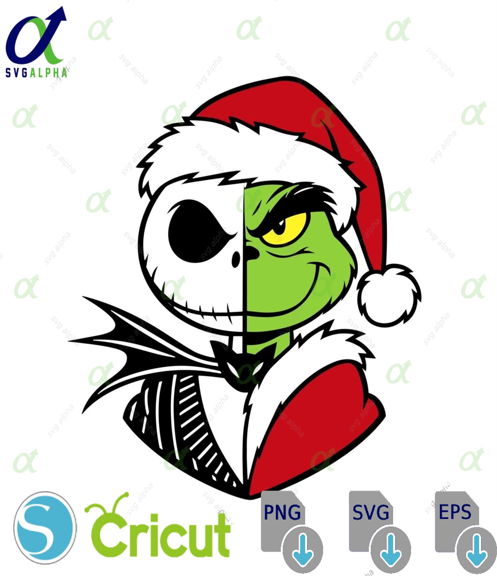 Grinch And Jack Skellington Christmas Svg Png Holiday Movie Friends Digital Download