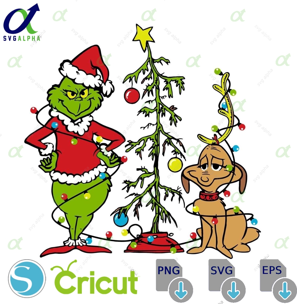 Grinch And Max Christmas Tree Png Dr Seuss Holiday Clipart Digital Download